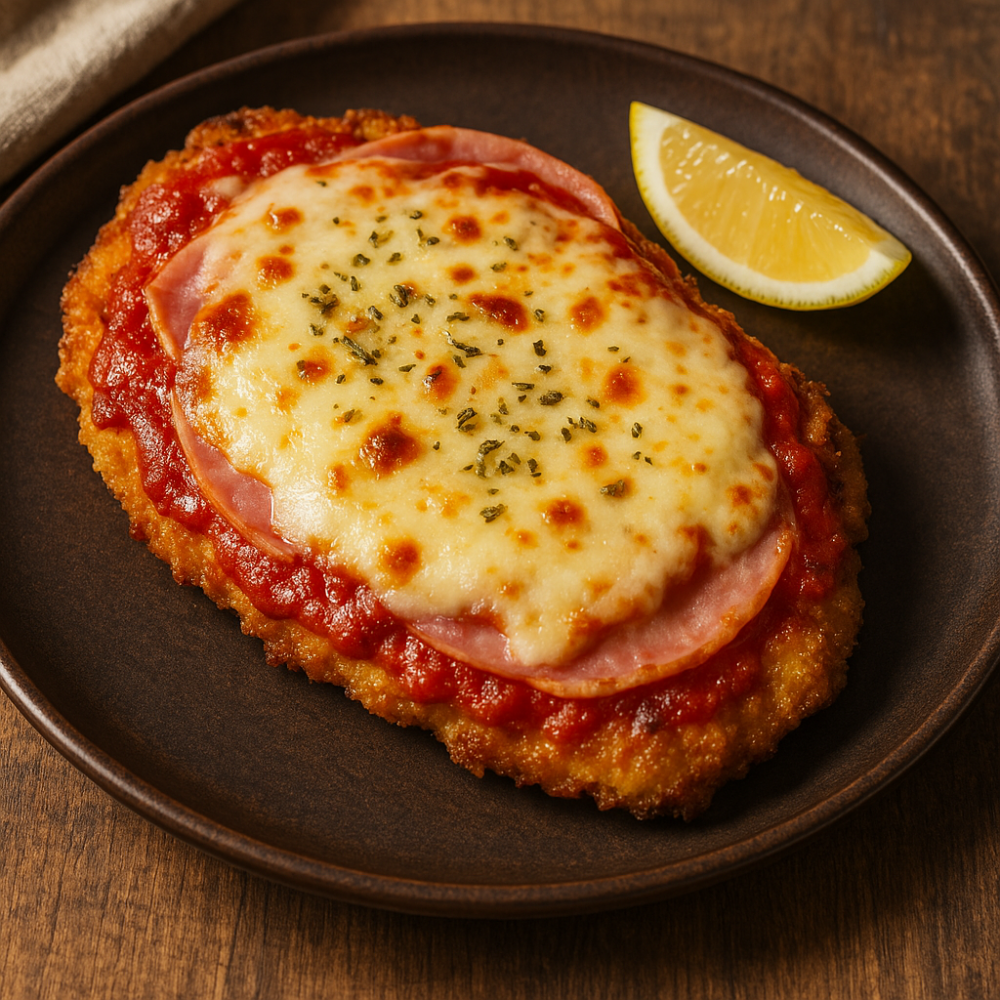 Milanesa napolitana (escalope gratinée)
